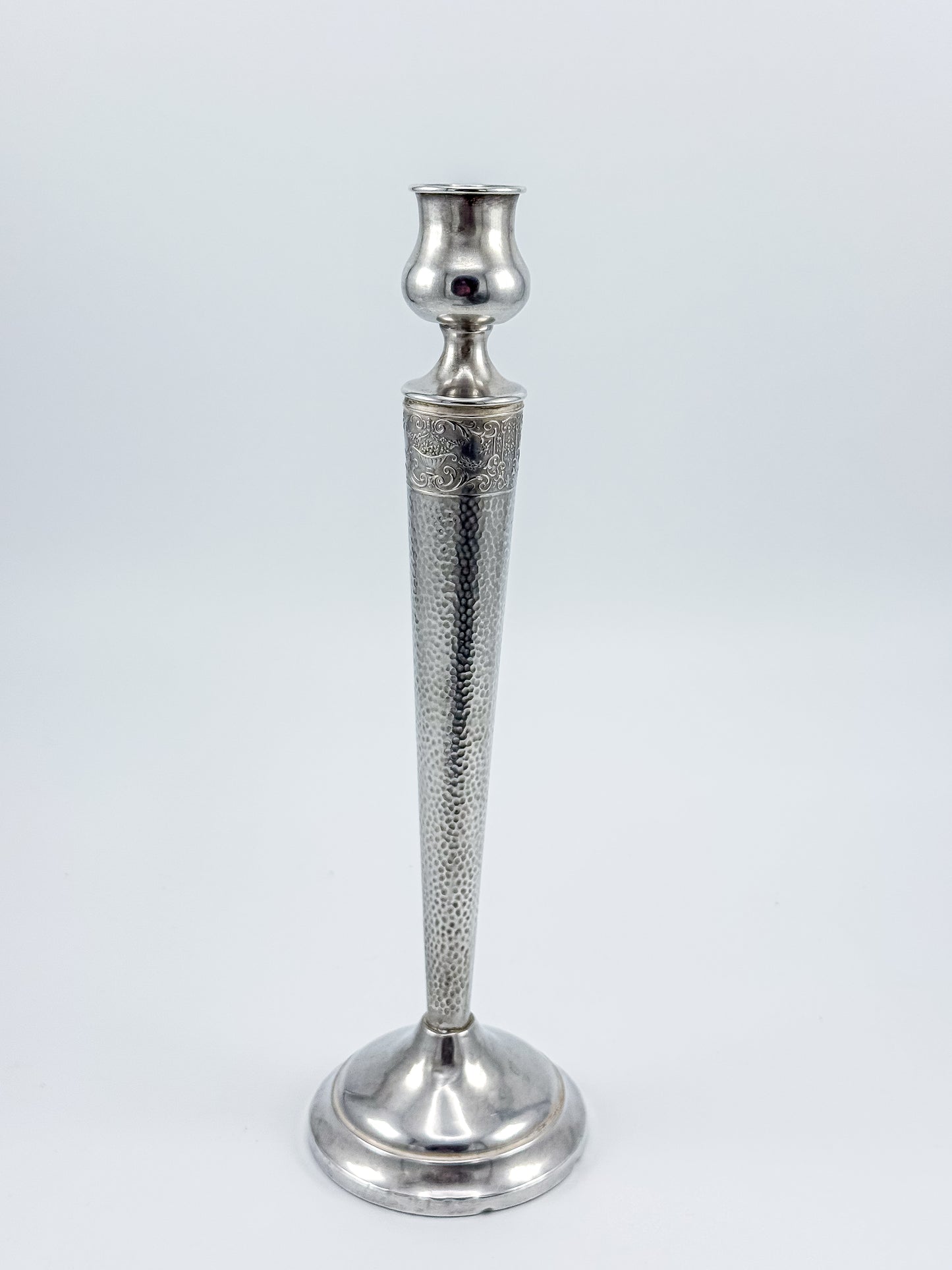 Sterling Silver Hammered Candlestick – Weighted