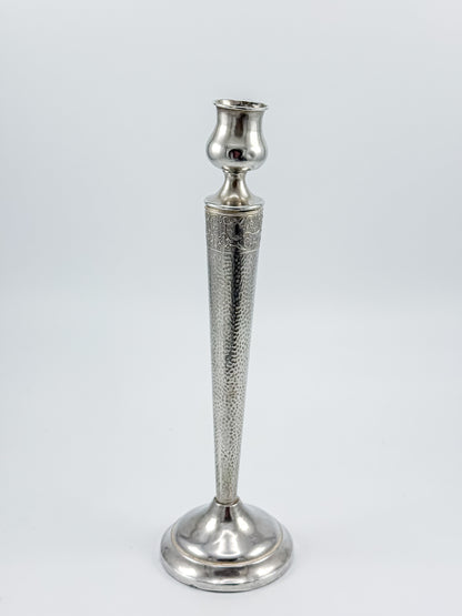 Sterling Silver Hammered Candlestick – Weighted