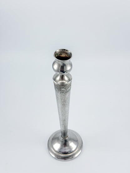 Sterling Silver Hammered Candlestick – Weighted