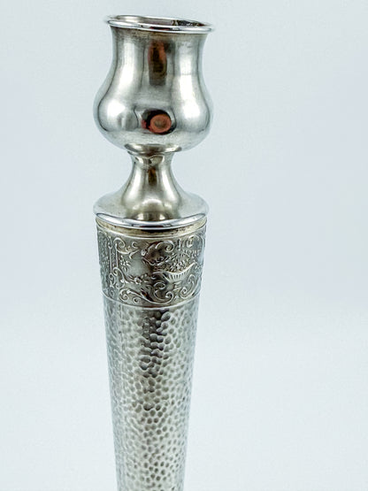 Sterling Silver Hammered Candlestick – Weighted