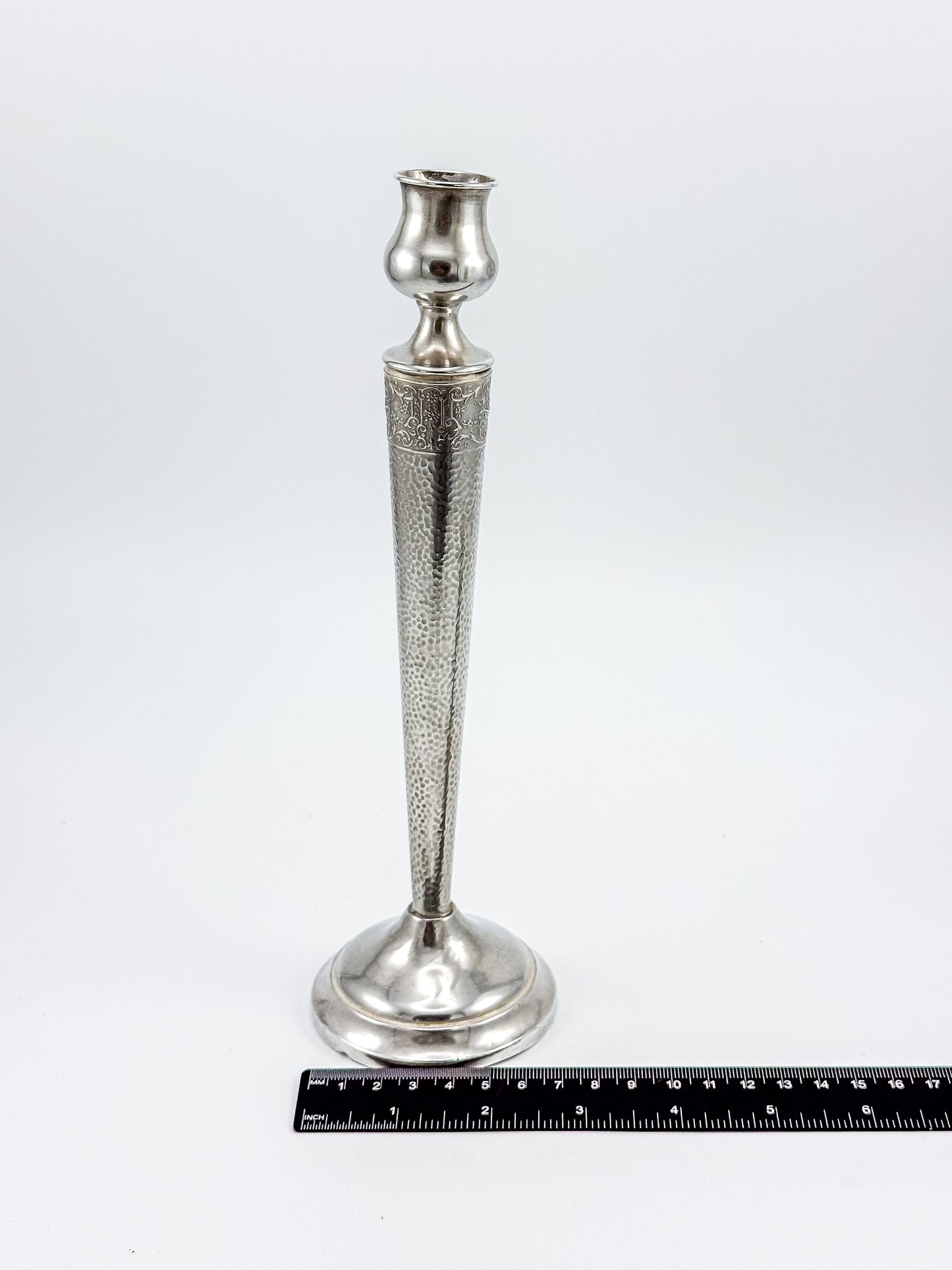 Sterling Silver Hammered Candlestick – Weighted