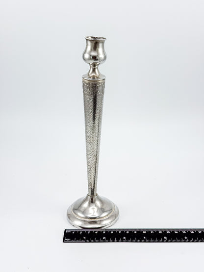 Sterling Silver Hammered Candlestick – Weighted