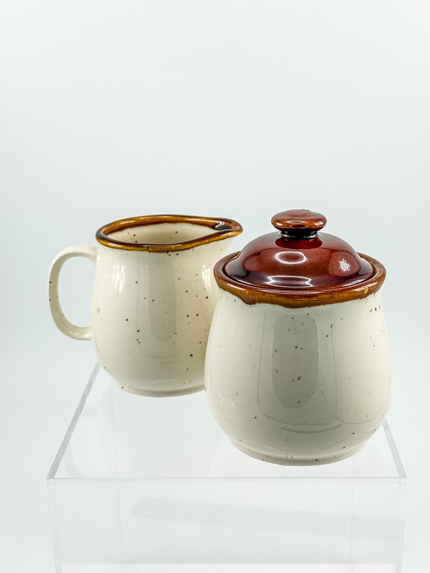 Vintage Enesco Sky & Plains Sugar Bowl & Creamer Set