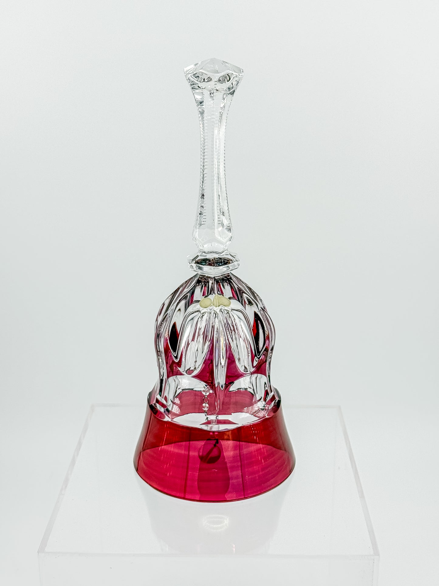 Bleikristall Leaded Crystal Bell – Cranberry Cut to Clear, Germany