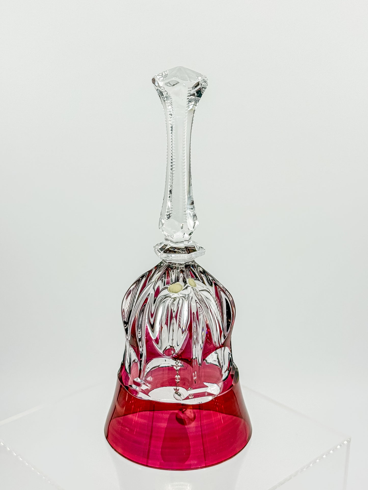 Bleikristall Leaded Crystal Bell – Cranberry Cut to Clear, Germany