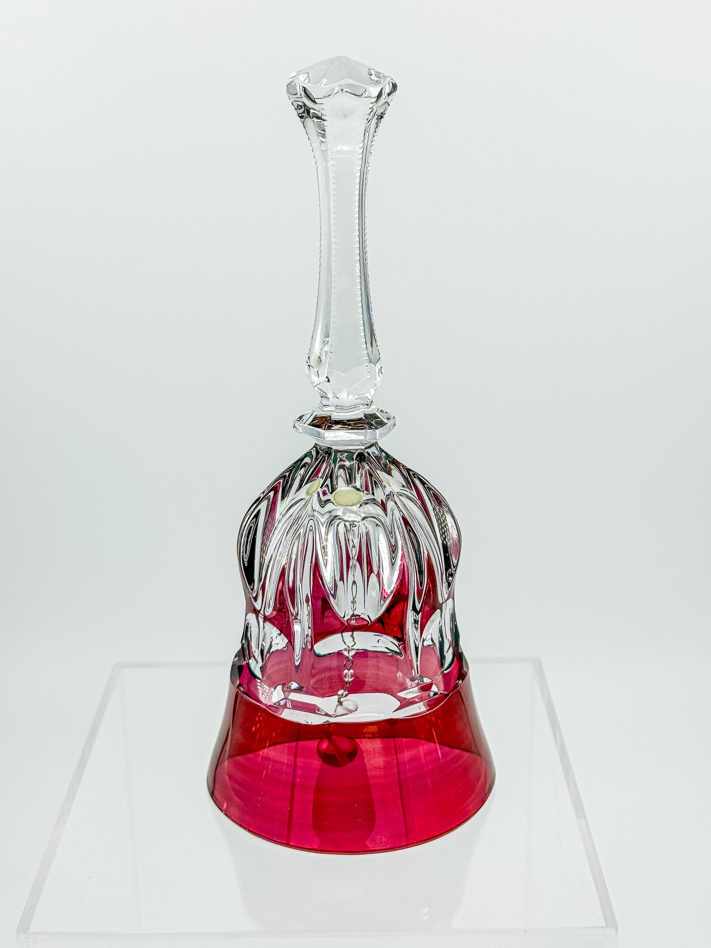 Bleikristall Leaded Crystal Bell – Cranberry Cut to Clear, Germany