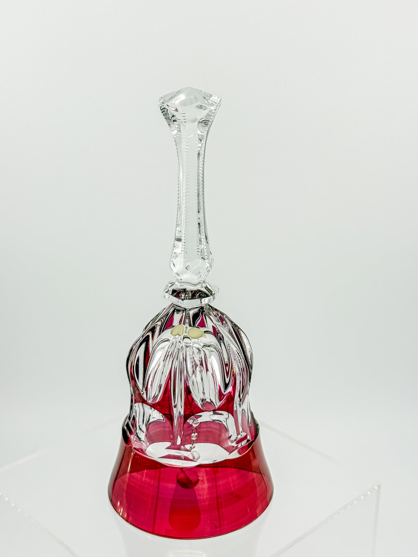 Bleikristall Leaded Crystal Bell – Cranberry Cut to Clear, Germany