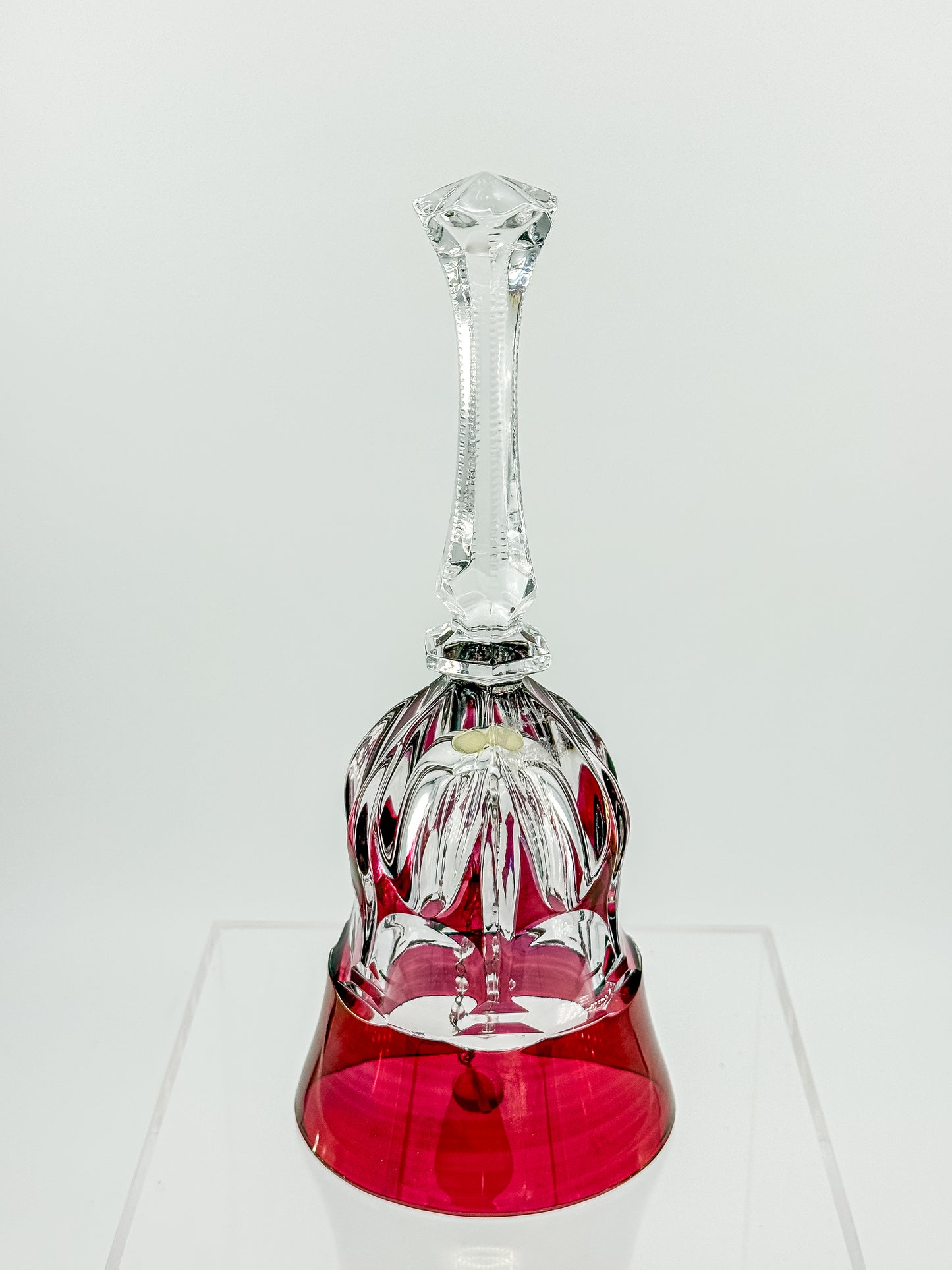 Bleikristall Leaded Crystal Bell – Cranberry Cut to Clear, Germany