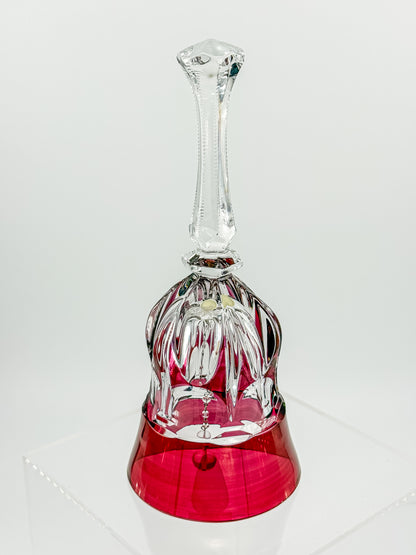Bleikristall Leaded Crystal Bell – Cranberry Cut to Clear, Germany
