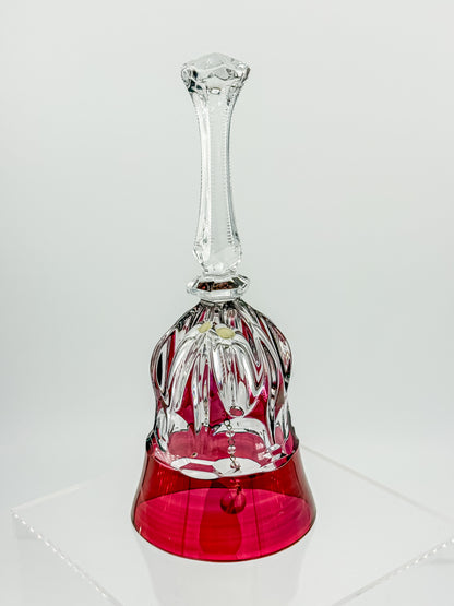 Bleikristall Leaded Crystal Bell – Cranberry Cut to Clear, Germany
