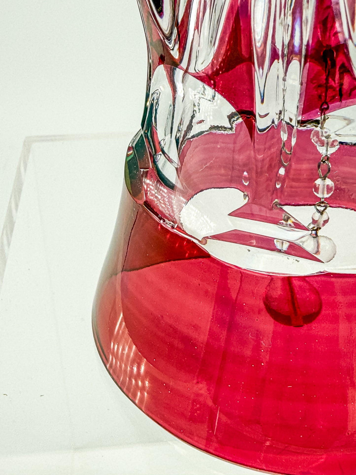 Bleikristall Leaded Crystal Bell – Cranberry Cut to Clear, Germany