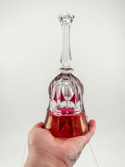 Bleikristall Leaded Crystal Bell – Cranberry Cut to Clear, Germany