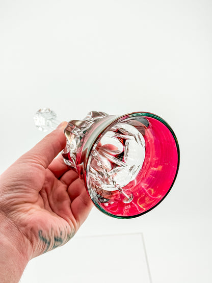 Bleikristall Leaded Crystal Bell – Cranberry Cut to Clear, Germany