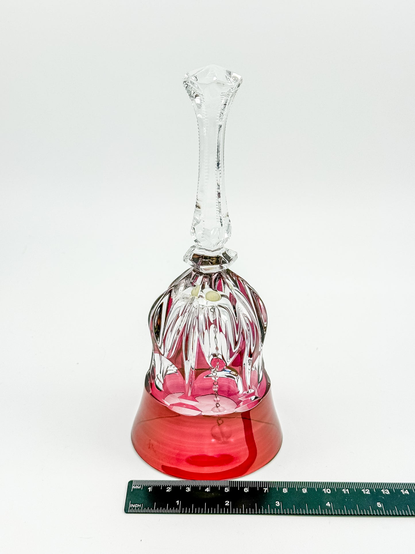 Bleikristall Leaded Crystal Bell – Cranberry Cut to Clear, Germany