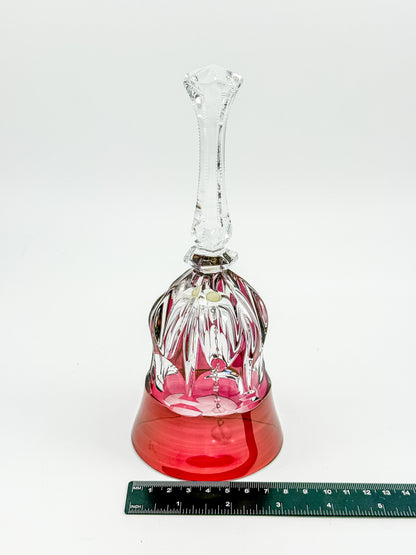 Bleikristall Leaded Crystal Bell – Cranberry Cut to Clear, Germany