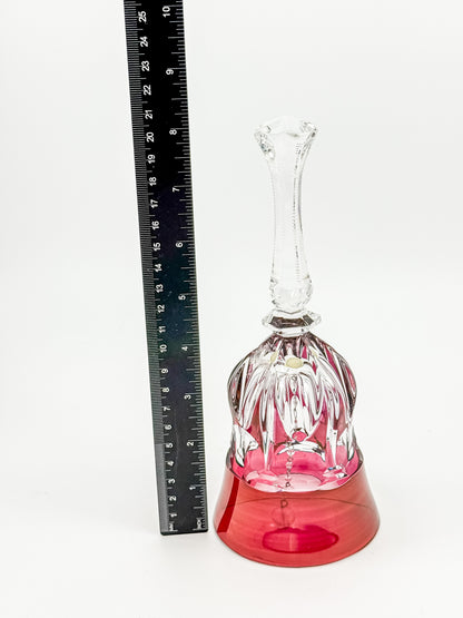 Bleikristall Leaded Crystal Bell – Cranberry Cut to Clear, Germany