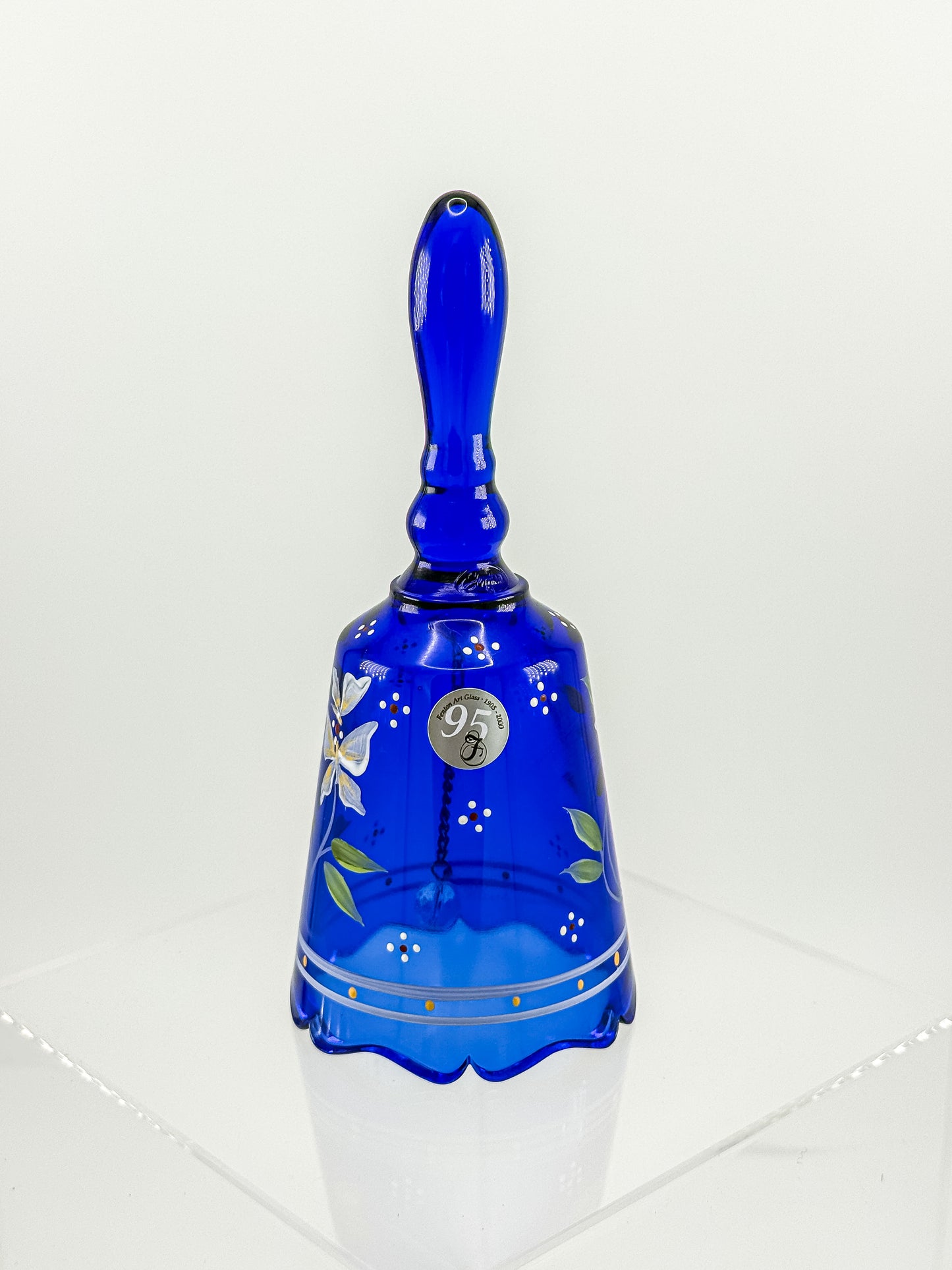 Fenton Art Glass Cobalt Blue Bell – Dual Signed Dan Fenton & H. Tofia, 95th Anniversary