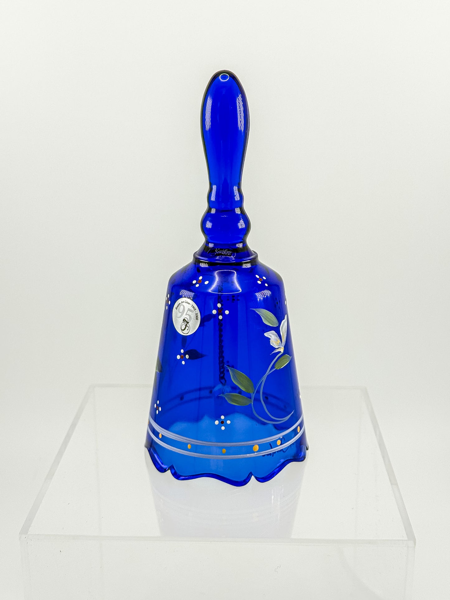 Fenton Art Glass Cobalt Blue Bell – Dual Signed Dan Fenton & H. Tofia, 95th Anniversary