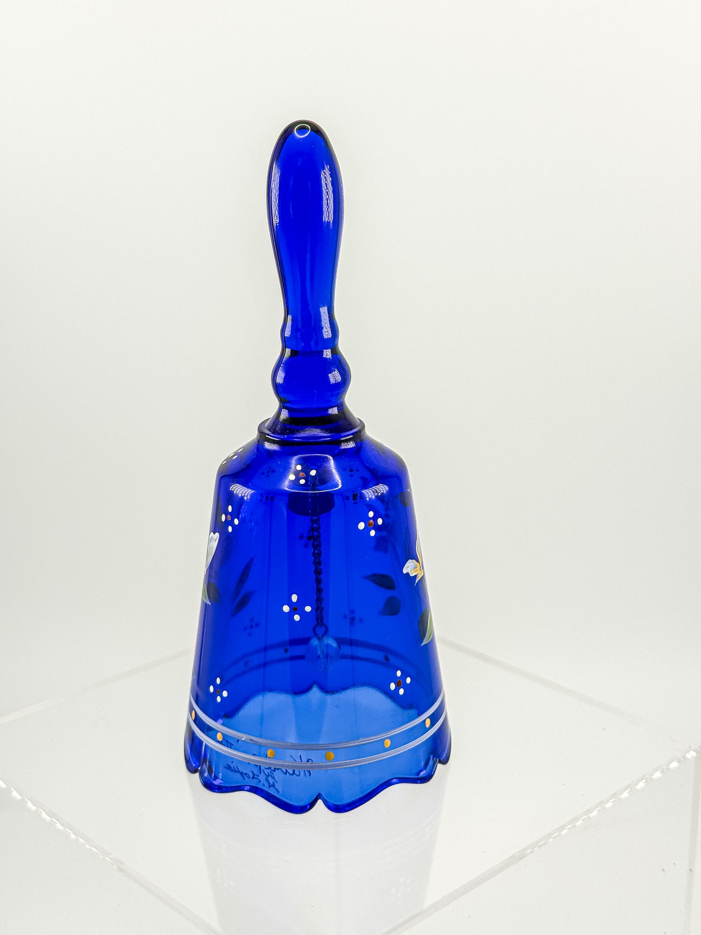 Fenton Art Glass Cobalt Blue Bell – Dual Signed Dan Fenton & H. Tofia, 95th Anniversary