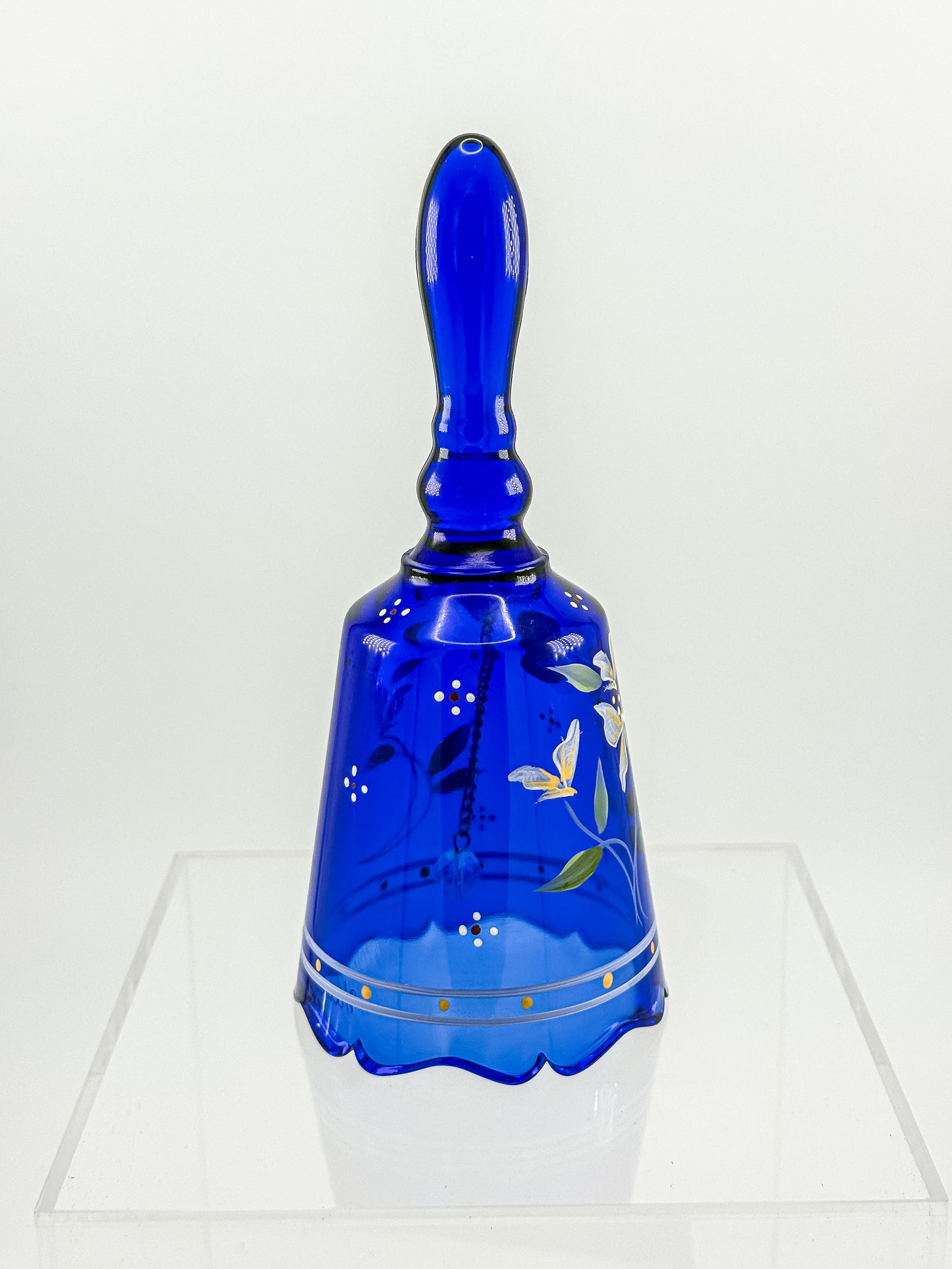 Fenton Art Glass Cobalt Blue Bell – Dual Signed Dan Fenton & H. Tofia, 95th Anniversary