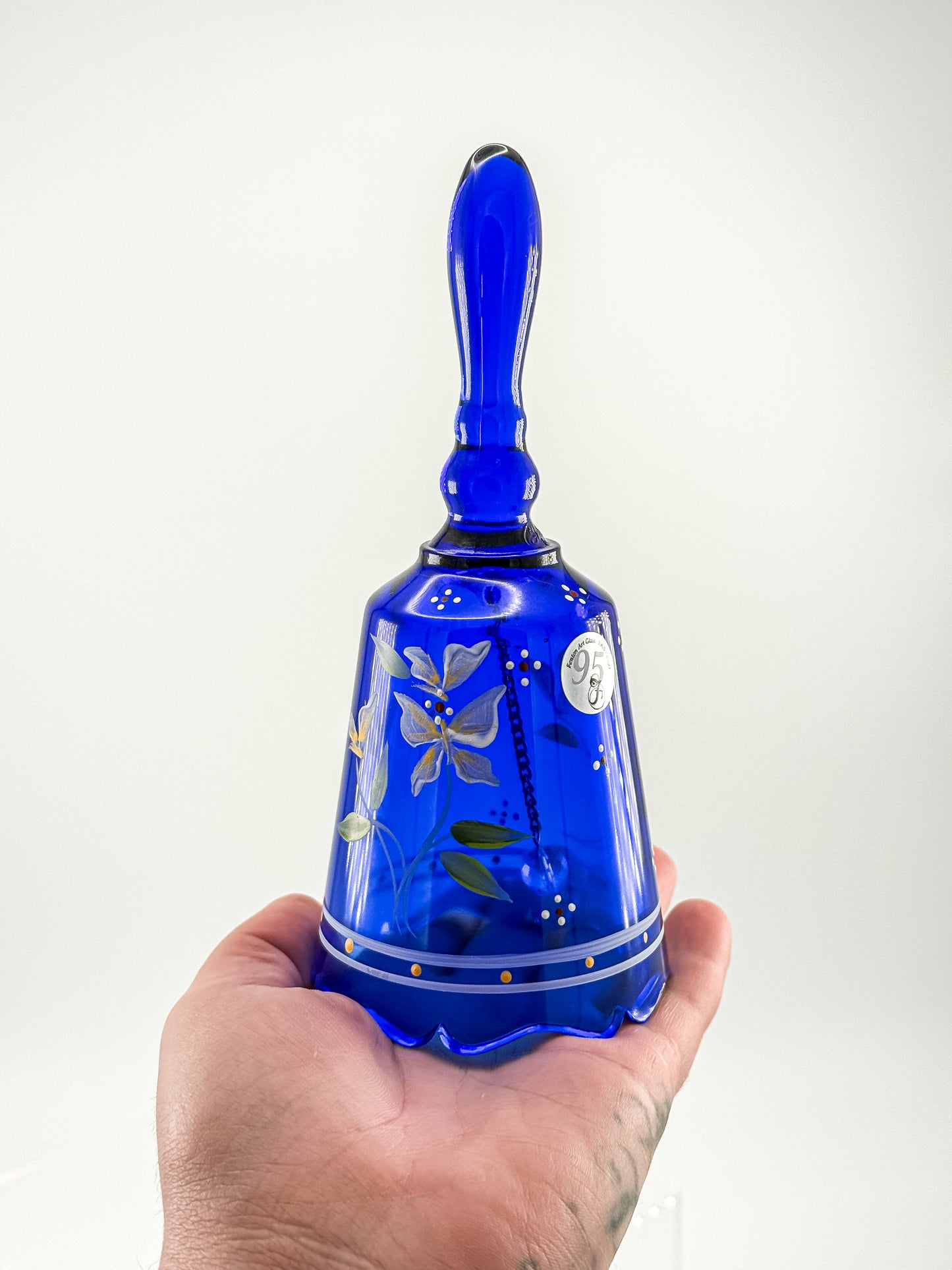 Fenton Art Glass Cobalt Blue Bell – Dual Signed Dan Fenton & H. Tofia, 95th Anniversary