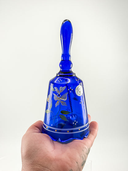 Fenton Art Glass Cobalt Blue Bell – Dual Signed Dan Fenton & H. Tofia, 95th Anniversary