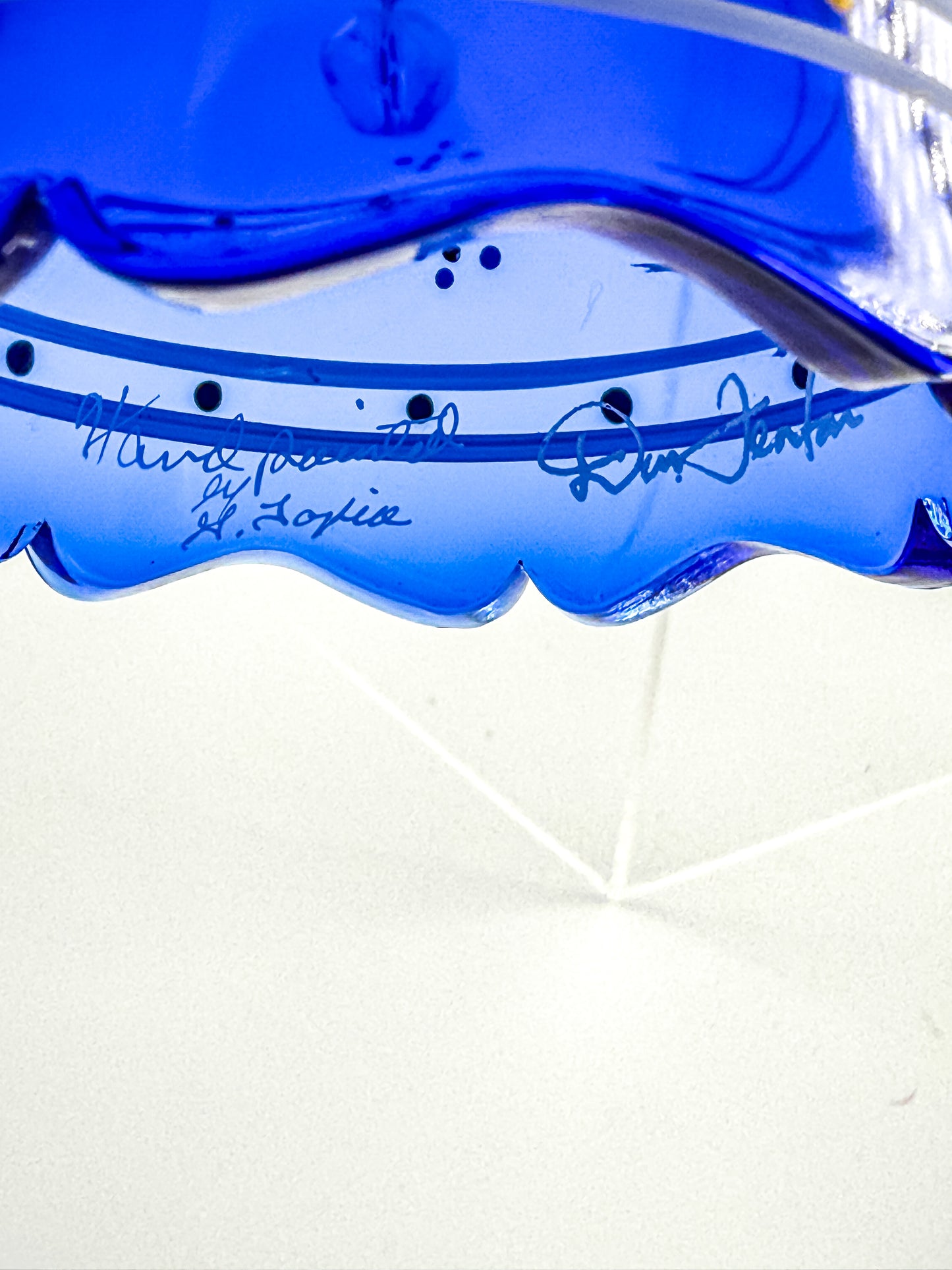 Fenton Art Glass Cobalt Blue Bell – Dual Signed Dan Fenton & H. Tofia, 95th Anniversary