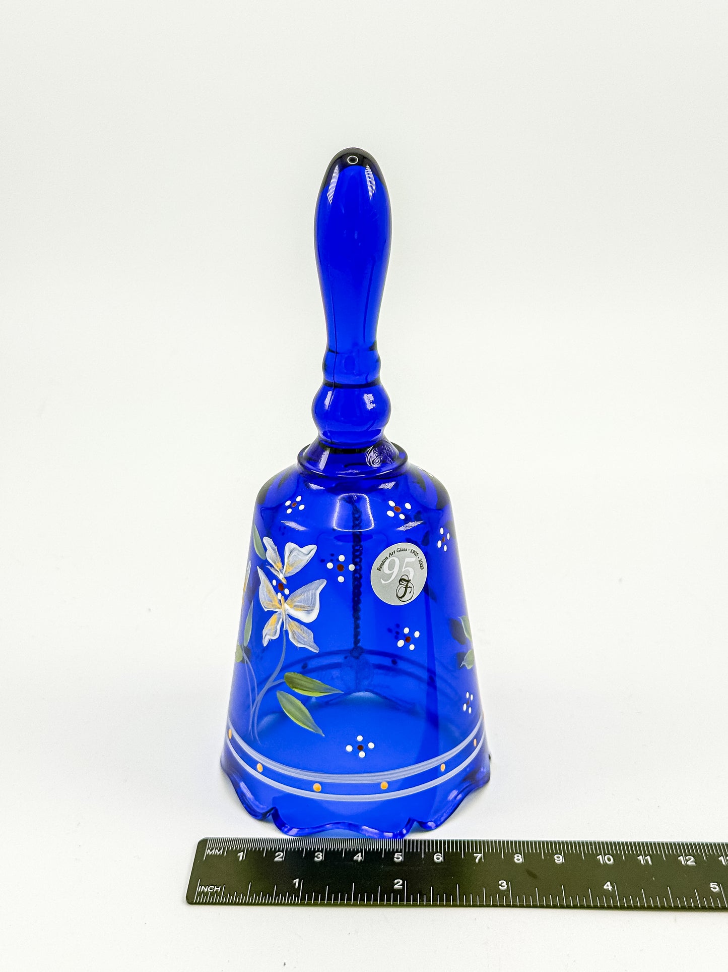 Fenton Art Glass Cobalt Blue Bell – Dual Signed Dan Fenton & H. Tofia, 95th Anniversary