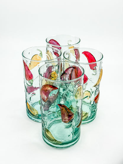 Hand Crafted Jalapeño Pepper Glass Tumbler Set of 4
