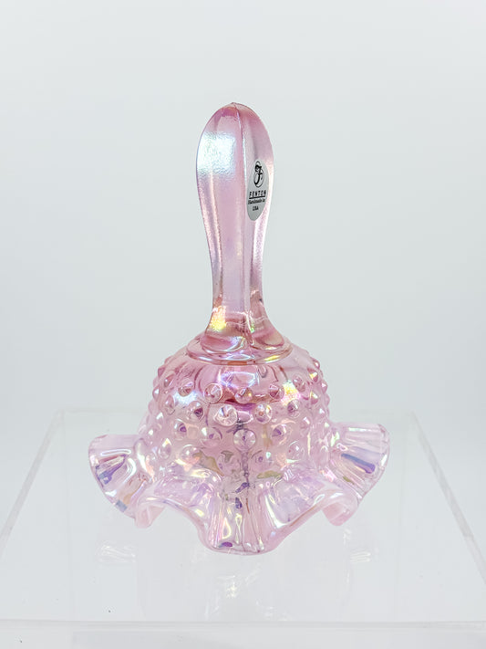 Fenton Bell – Pink Opalescent Carnival Hobnail, Ruffled Skirt