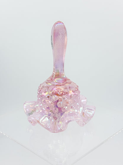 Fenton Bell – Pink Opalescent Carnival Hobnail, Ruffled Skirt