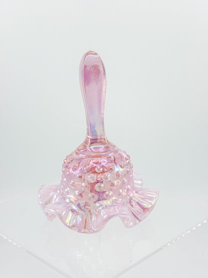 Fenton Bell – Pink Opalescent Carnival Hobnail, Ruffled Skirt
