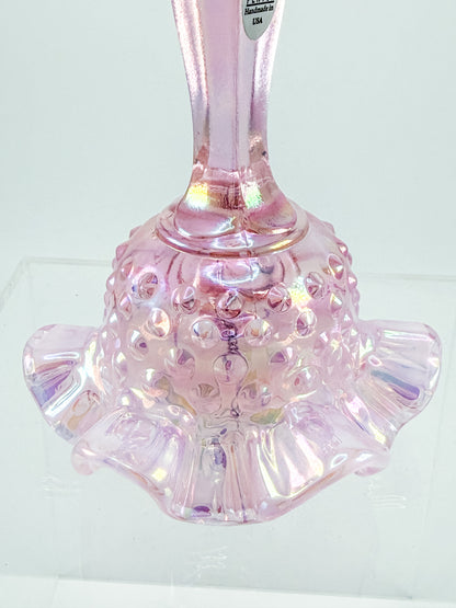 Fenton Bell – Pink Opalescent Carnival Hobnail, Ruffled Skirt