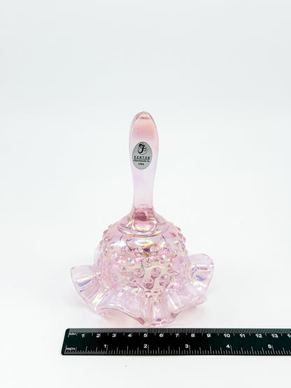 Fenton Bell – Pink Opalescent Carnival Hobnail, Ruffled Skirt