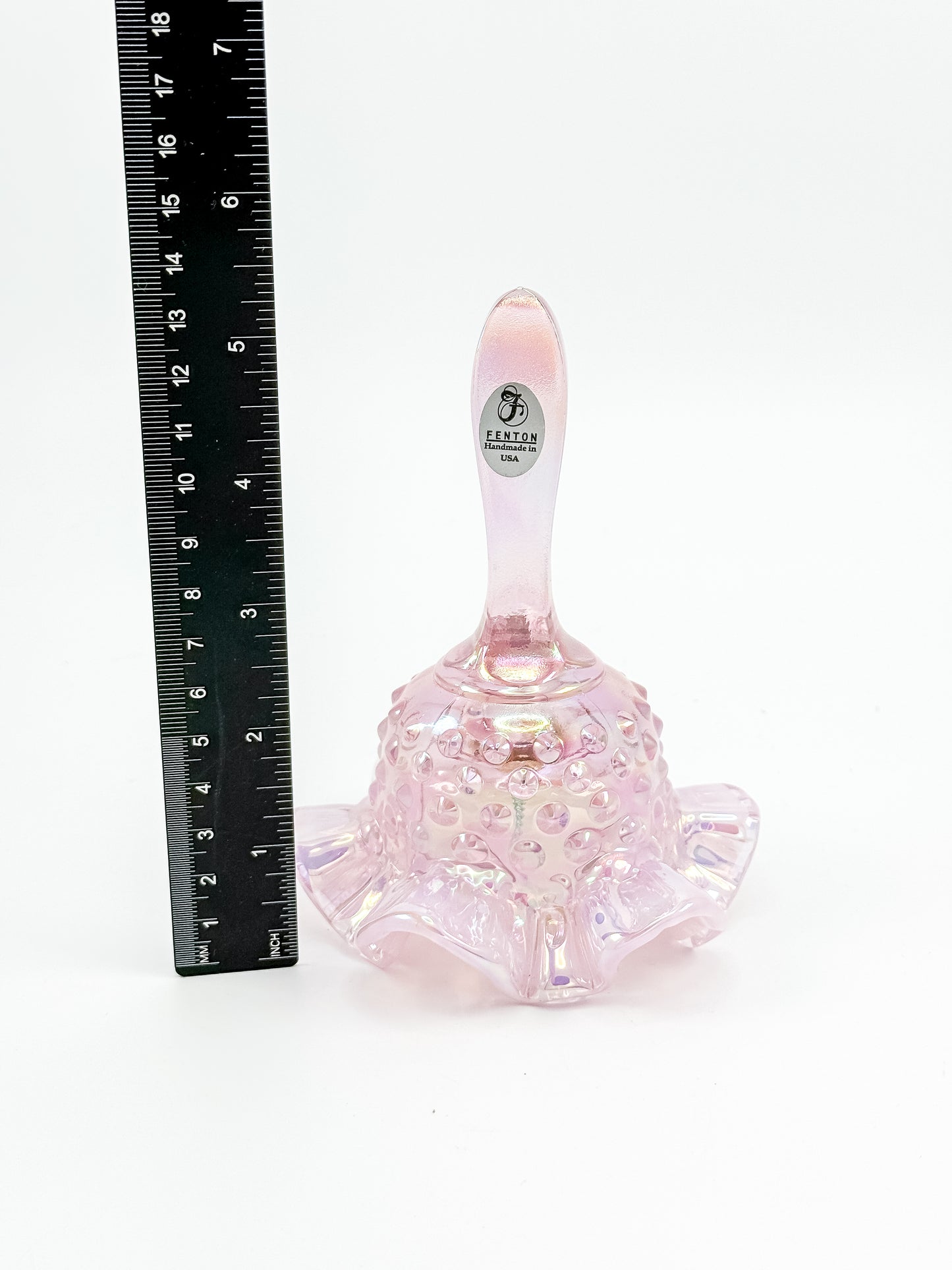 Fenton Bell – Pink Opalescent Carnival Hobnail, Ruffled Skirt