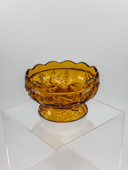 Vintage Indiana Glass Amber Stars & Bars Fairy Lamp Base Only — Chipped