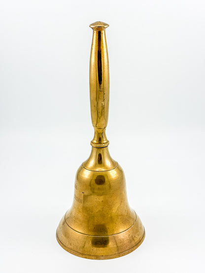 Vintage Engraved Brass Hand Bell – Personalized Family Names
