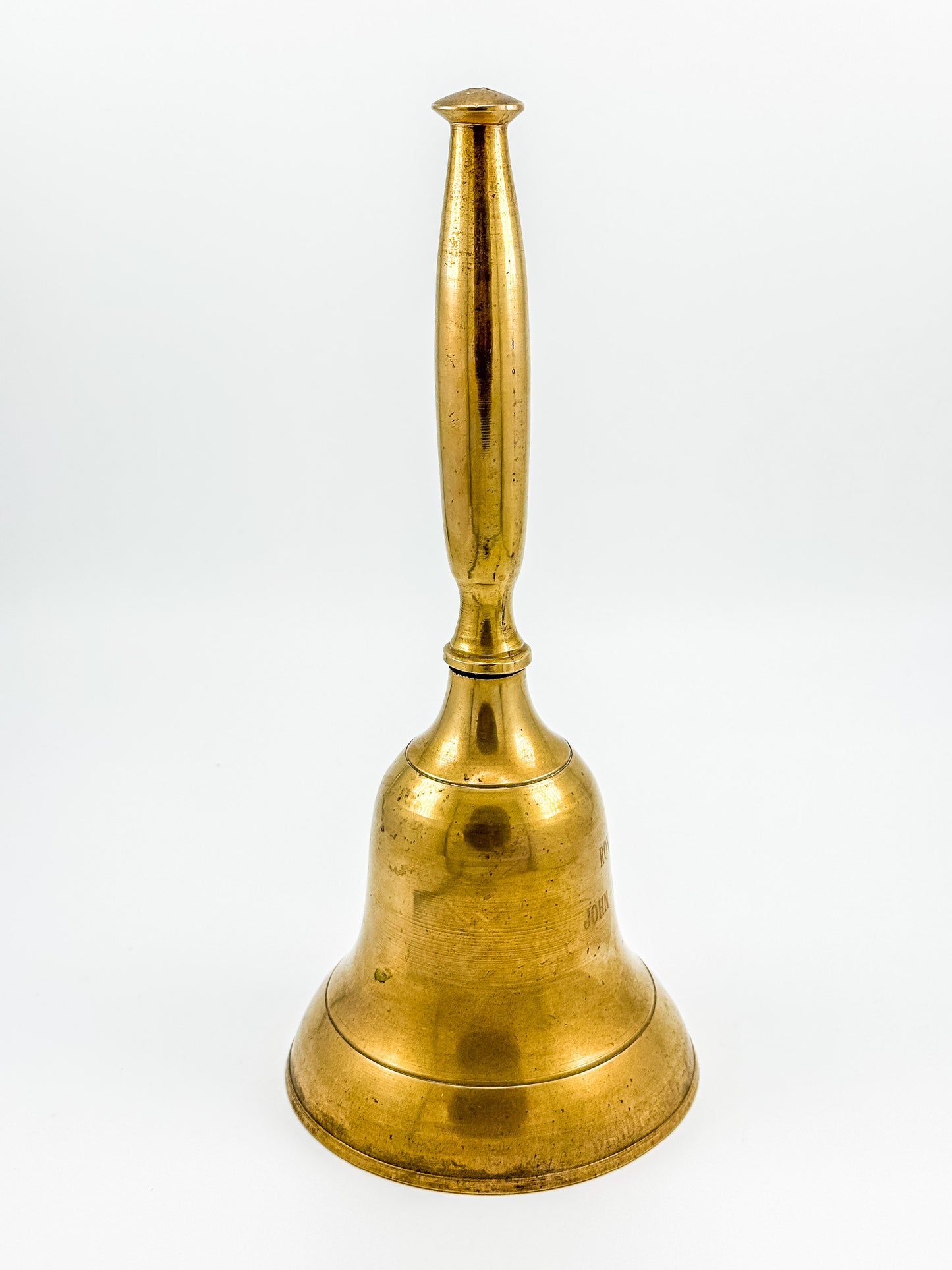 Vintage Engraved Brass Hand Bell – Personalized Family Names