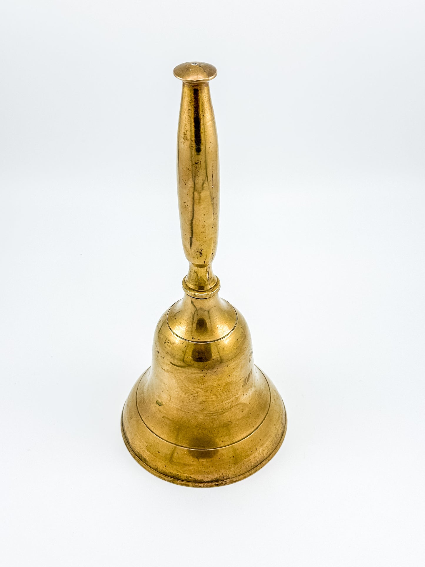 Vintage Engraved Brass Hand Bell – Personalized Family Names