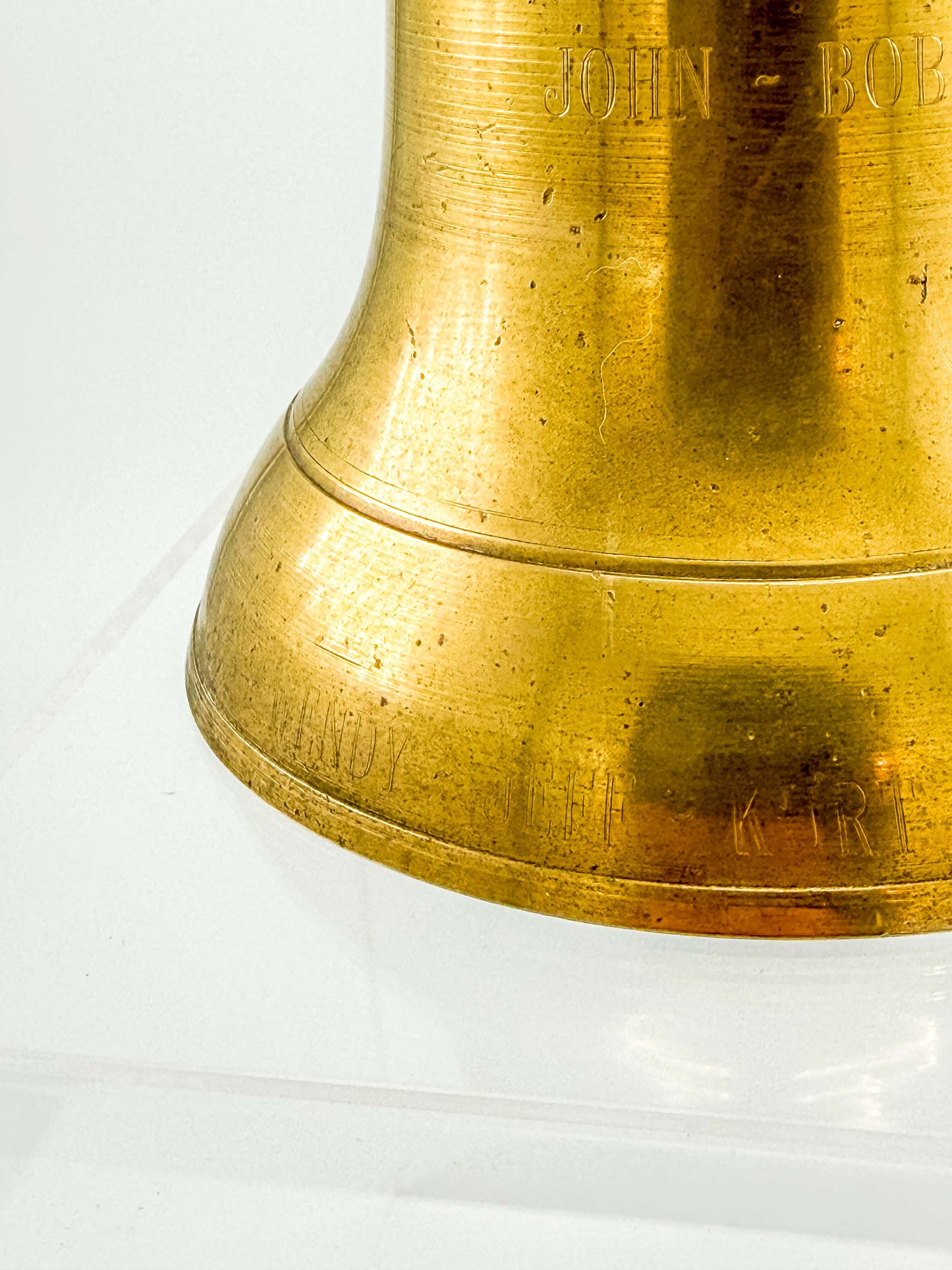 Vintage Engraved Brass Hand Bell – Personalized Family Names