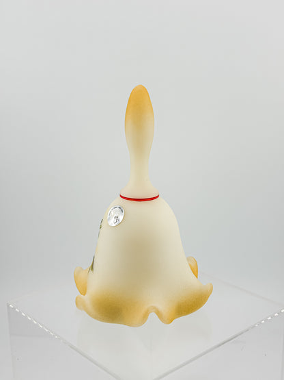 Fenton Custard Glass Bell – Hand Painted, Signed by D. Wright