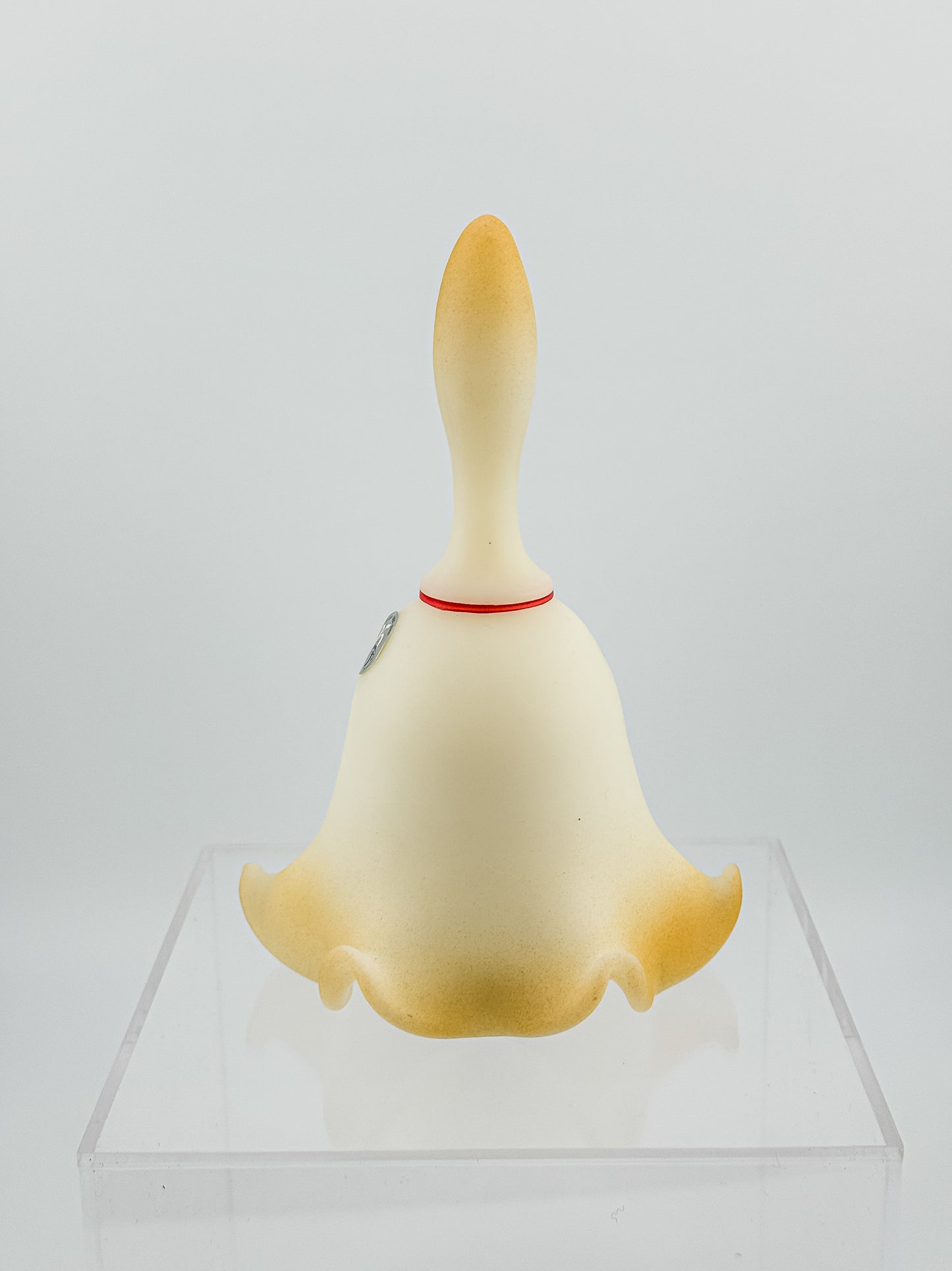 Fenton Custard Glass Bell – Hand Painted, Signed by D. Wright