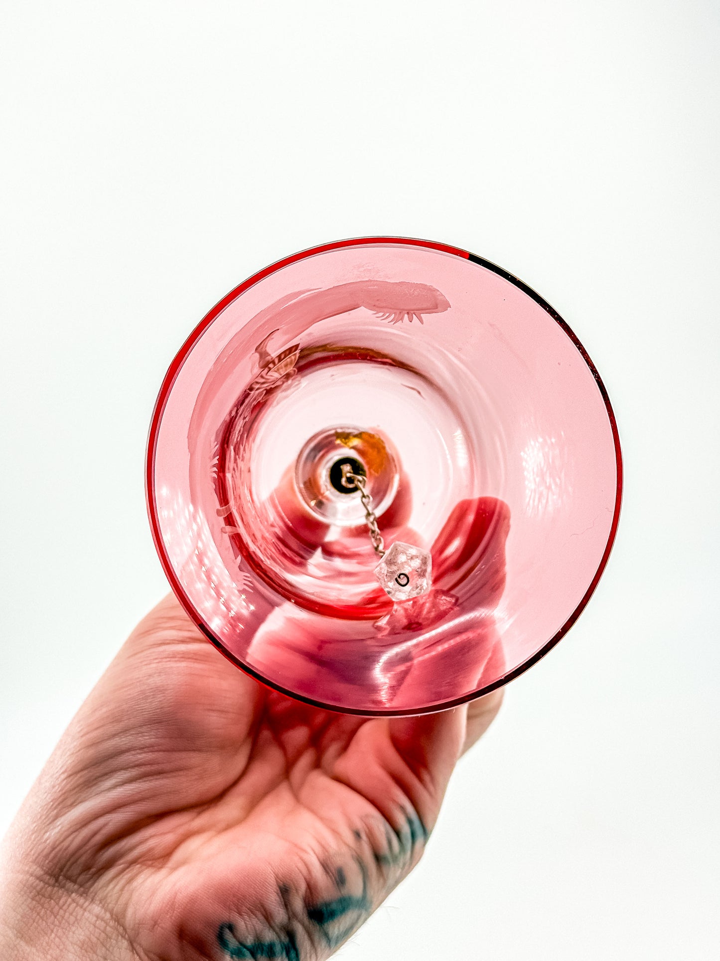 Vintage Mary Gregory Cranberry Glass Bell – White Enamel Girl
