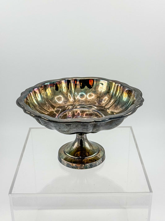 Oneida Silver Plate Compote Dish – Multicolor Aged Patina