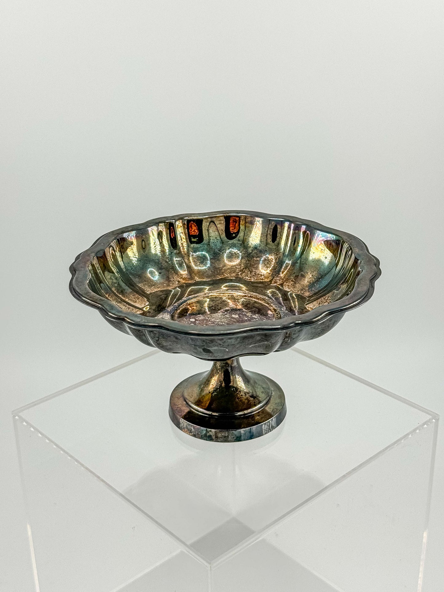 Oneida Silver Plate Compote Dish – Multicolor Aged Patina