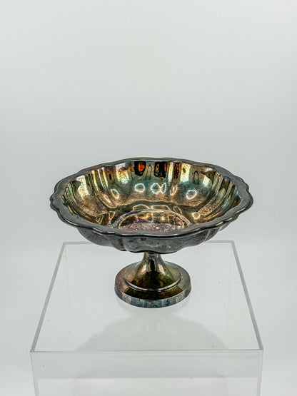 Oneida Silver Plate Compote Dish – Multicolor Aged Patina
