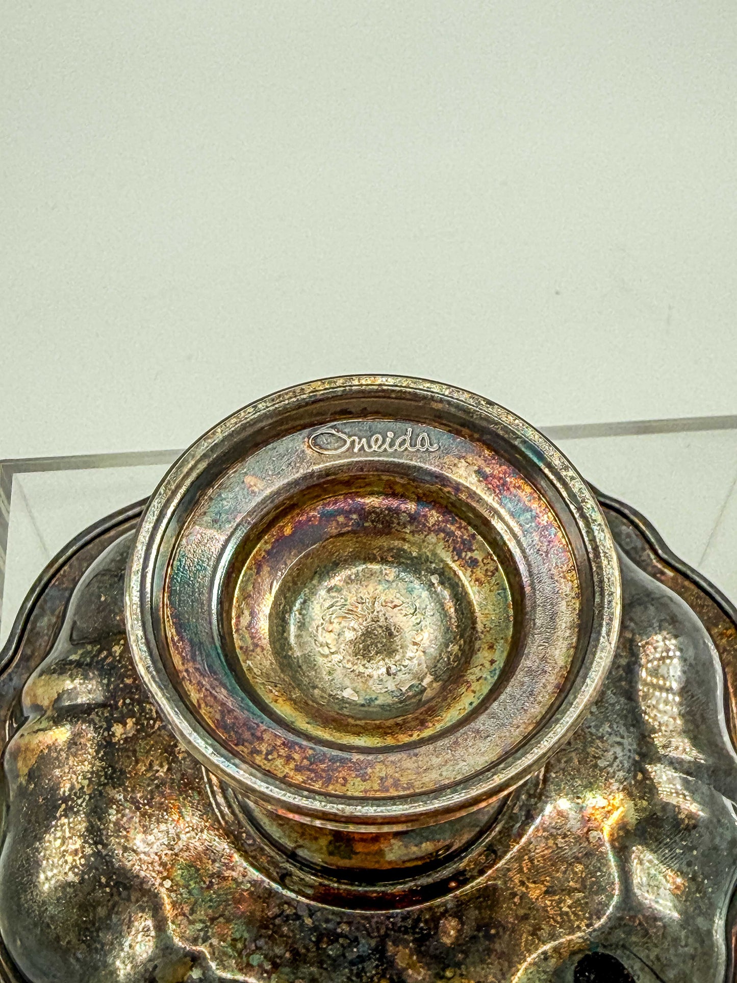 Oneida Silver Plate Compote Dish – Multicolor Aged Patina
