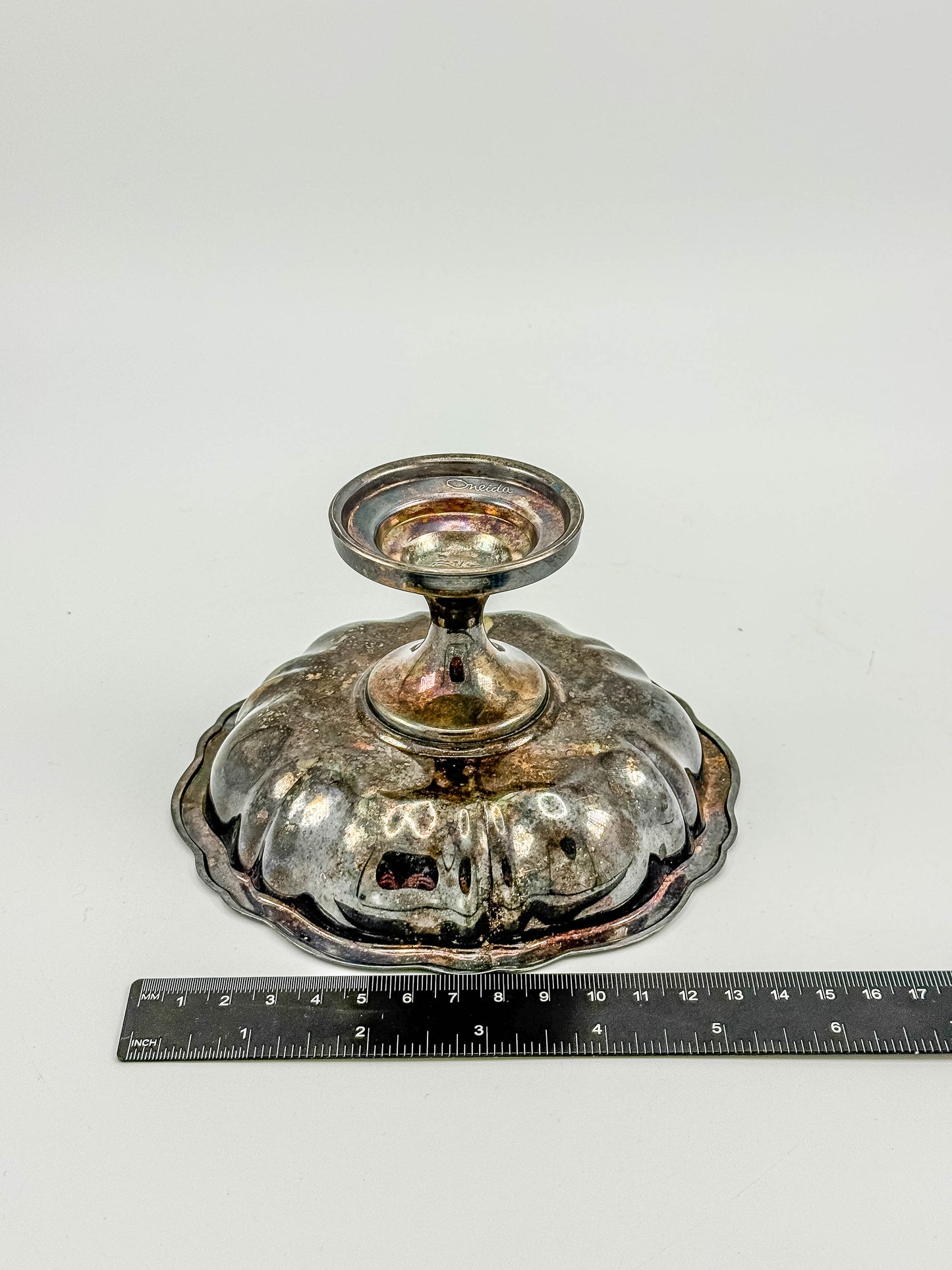 Oneida Silver Plate Compote Dish – Multicolor Aged Patina