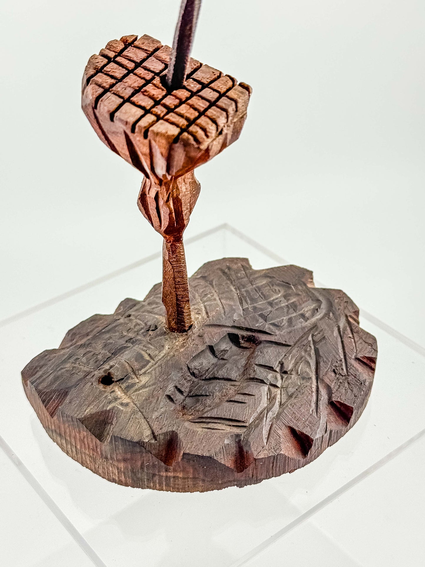Hand-Carved Wood Hummingbird Sculpture – Folk Art Bird Figurine