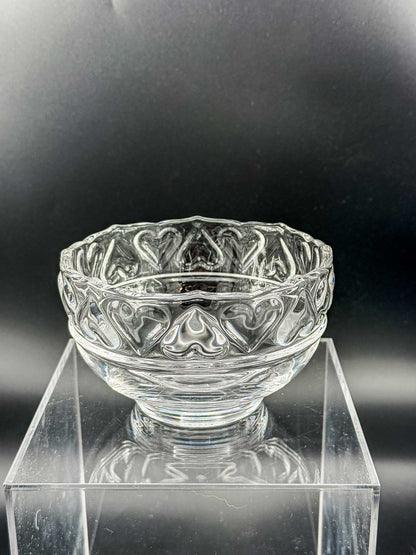 Tiffany & Co. Fine Crystal Hearts Art Glass Bowl